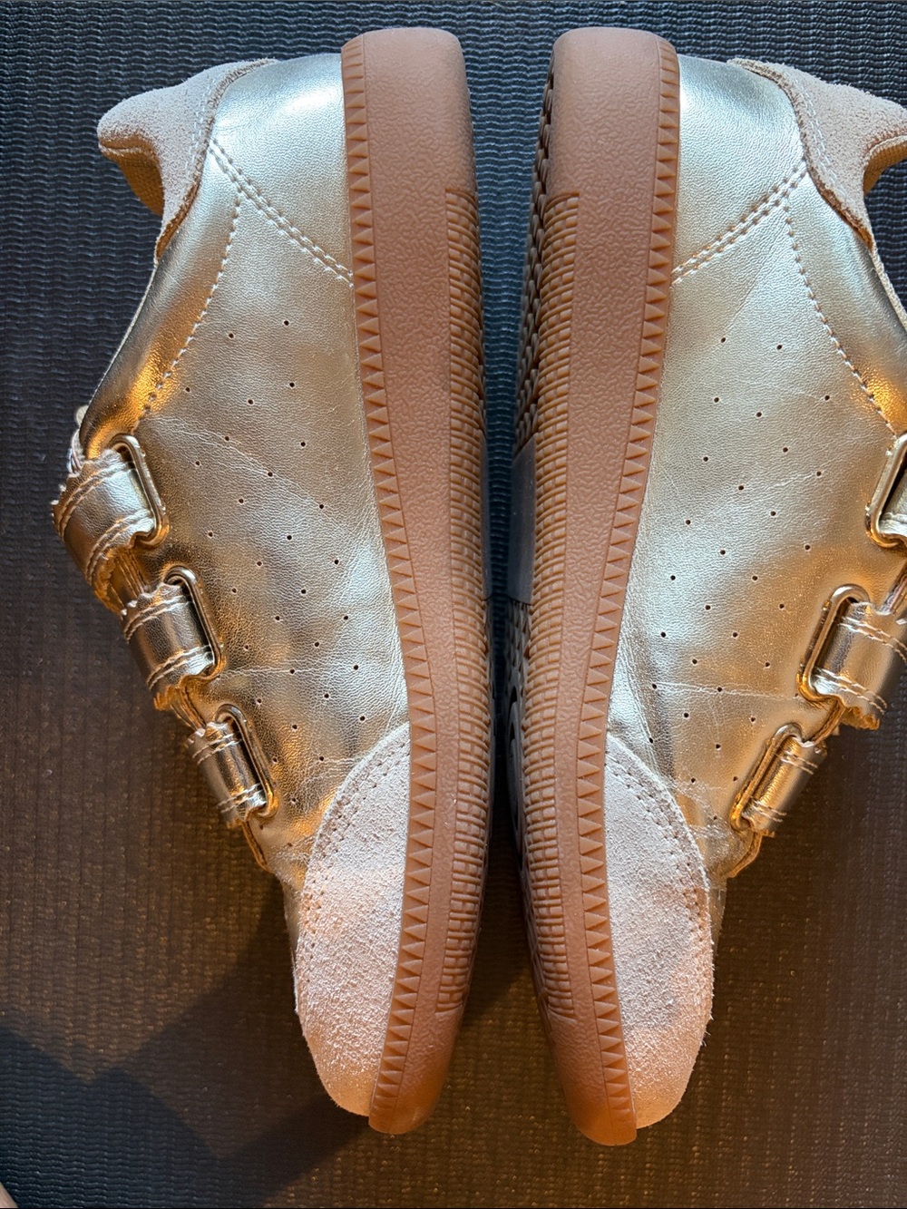 Steve Madden Metallic Gold Velcro Sneakers - Picture 2 of 9